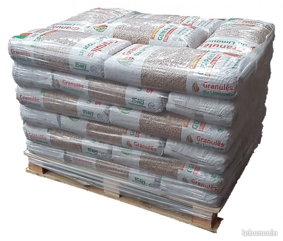 10 palettes de 770 sacs certifiés DIN ENplus A1 de 15 kg