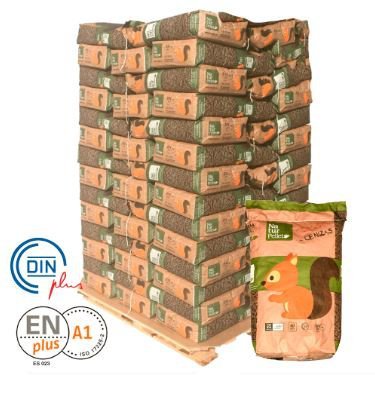 Granulés Naturpellet certifiés ENplus A1 – 1 palette de 77 sacs de 15 kg